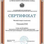 сертифікат Галушка Володимир Володимирович